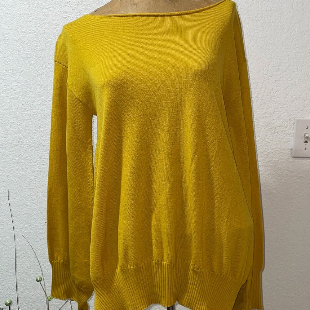 NWT $355 PIER ANTONIO GASPARI Gold Virgin Wool Pullover sz 44 US L 14 ITALY